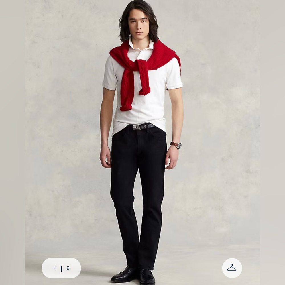 Ralph Lauren Polo Hampton Relaxed Straight Pants in Black